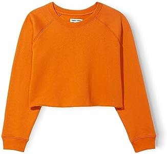 Happy Nation Fleece Crop Crewneck Sweatshirt, Copper Sand, Medium +