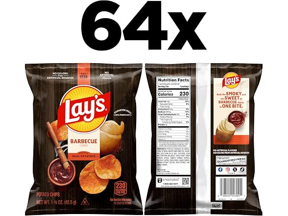 Lays Potato Chips Barbecue Pack of 64