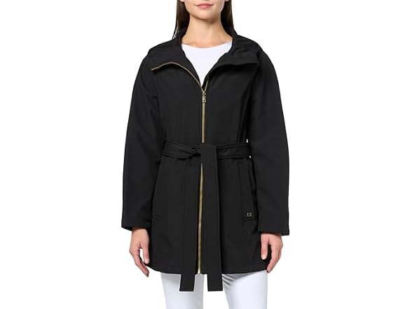 Tommy Hilfiger Women (S) Belted Hooded Raincoat