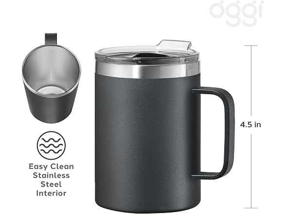 OGGI ThermoMug Stainless Steel Insulated Mug-Black