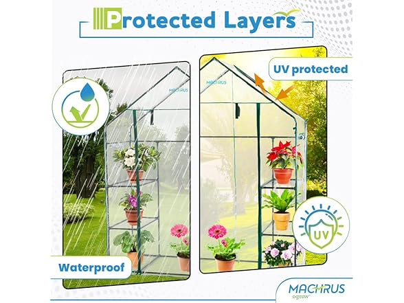 Ogrow Deluxe Walk-In Greenhouse 3 Tiers, 6 Shelves