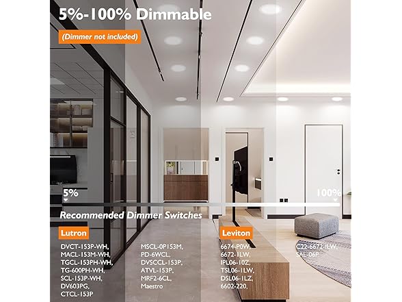BesLowe 4-Pack 6" 5CCT Ceiling Lights