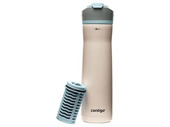 Contigo Stainless Steel Filter Water Bottle, 24 oz, Salt