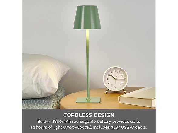 Mikasa Sage Green Cordless LED Lamp