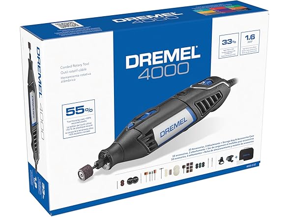 Dremel 4000FB Corded Rotary Tool Kit Black/Gray