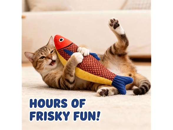 Catnip Fish Kicker Toy for Indoor Cats, 8-Inc