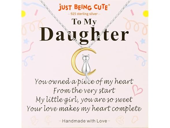Just Being Cat Moon Necklace Daughter