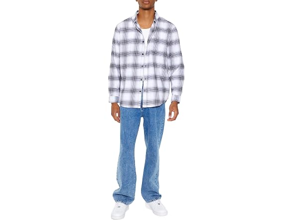 Forever 21 (S) Flannel Shirt White