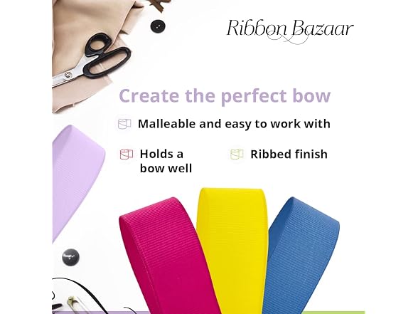 Ribbon Bazaar Solid Grosgrain Ribbon -