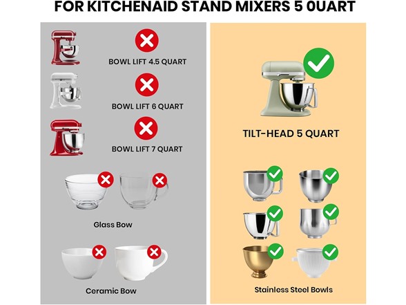 COOBL 5 QT Silicone Mixer Bowl Liners 3-Set with Lids