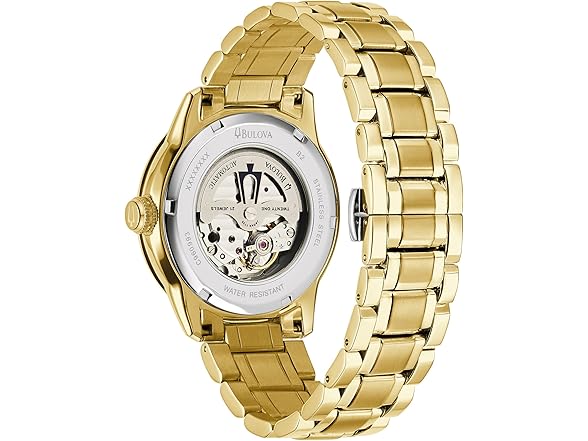 Bulova Men's Classic Sutton 4-Hand Automatic Watch, 24-Hour Sub Dial, Open Aperture, Self-Winding, Exhibition Caseback, Double Curved Mineral Crystal, Luminous Hands, 42mm Style: 97A108 (Open Box)