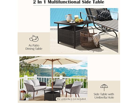 GLACER Nightcore Rattan Umbrella Side Table - Gallery 5