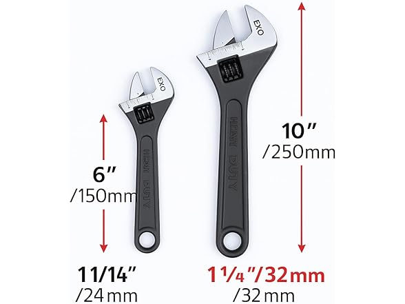 EXXO 4003 2 pc Adjustable Wrench Set