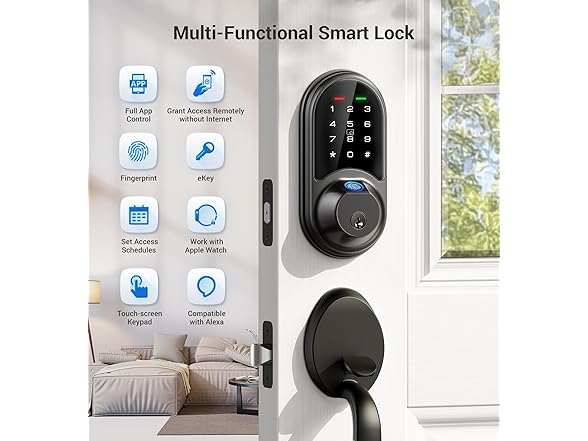 Veise RZ07 Smart Lock, Fingerprint Door Lock