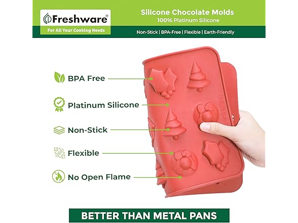 Freshware Silicone Chocolate Molds 2PK