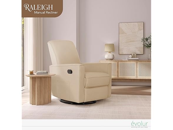 Evolur Raleigh Glider Rocking Chair, Tan