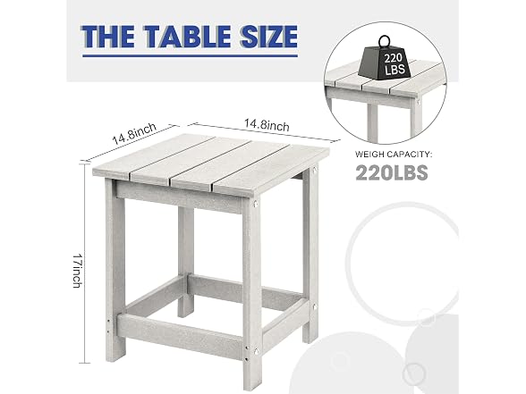 LZRS Square Patio Side Table Sand