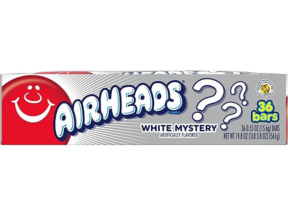 36PK Airheads White Mystery Bars, 0.55oz