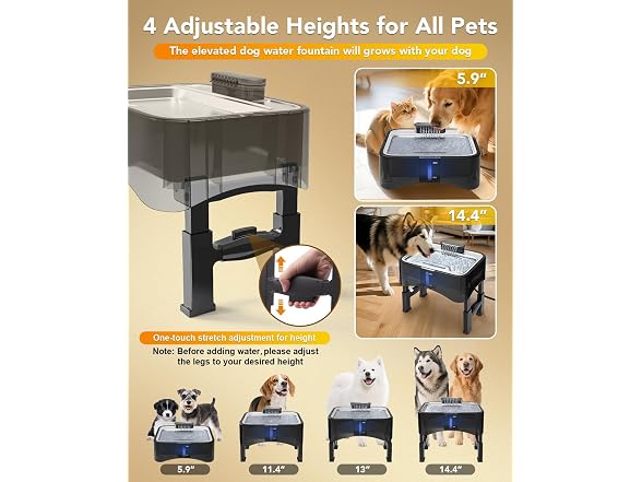 UPSKY 8.5L Elevated Dog Water Fountain