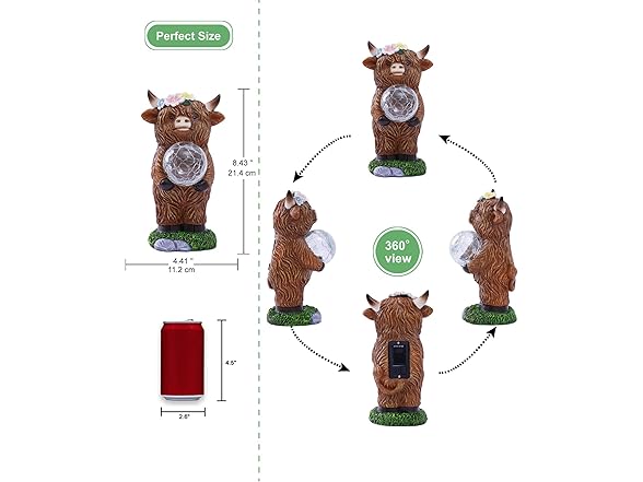 Outdoor Highland Cow Yard Statue 2-Pack