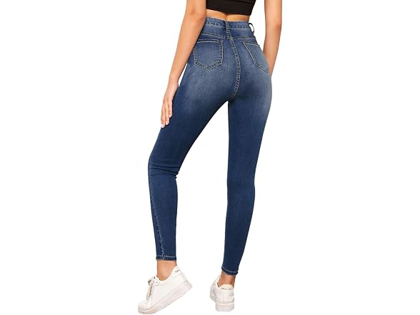 SweatyRocks Women (L) Casual Button High Jeans