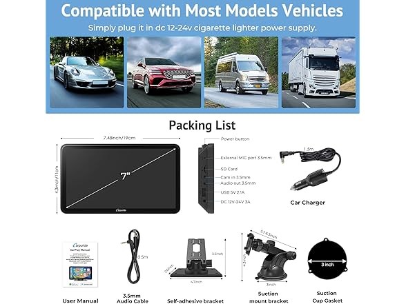 7" CarPlay Screen w/ Android 12 System