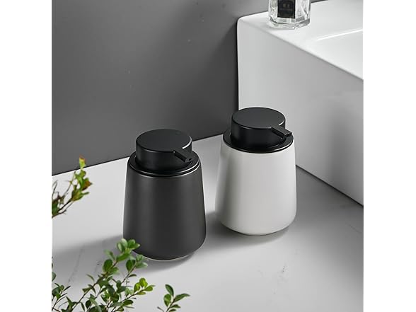 12oz Black Ceramic Soap Dispenser