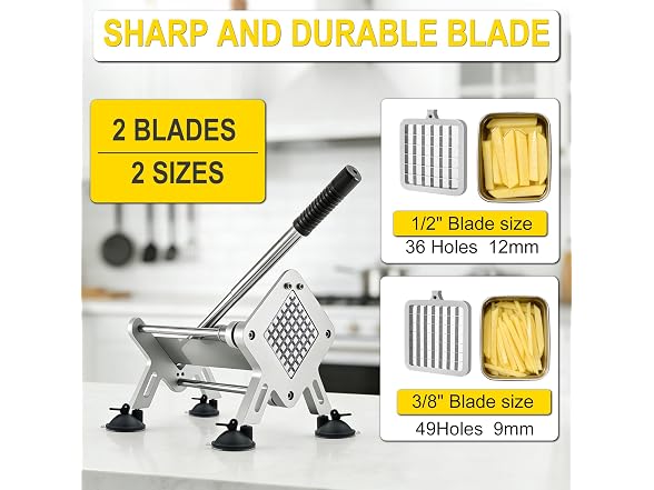 Stainless Steel Fry Cutter 1/2" & 3/8"