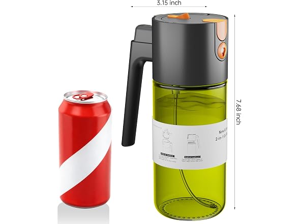 OURCABECUE 17oz Glass Olive Oil Sprayer