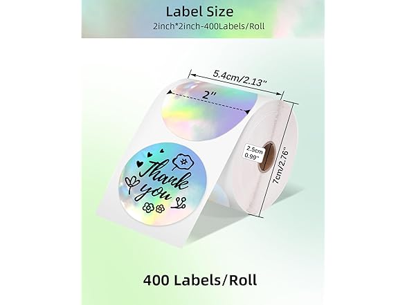 2” Holographic Circle Thermal Label