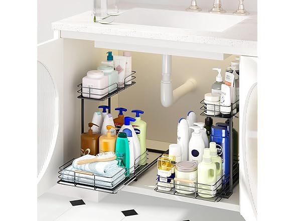 2 Pack Under Cabinet Storage Organizers