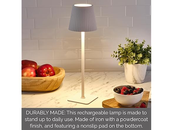 Mikasa 14.8-Inch White Rechargeable LED 