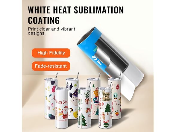 VEVOR 8 Pack Sublimation Tumblers 20 Oz