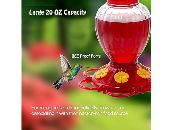 2 Plastic Hummingbird Feeders for Outdoors