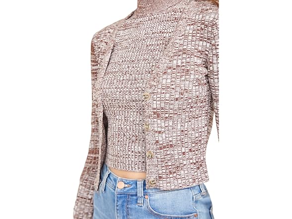 Forever 21 (S) Marled Cardigan Sweater Brown