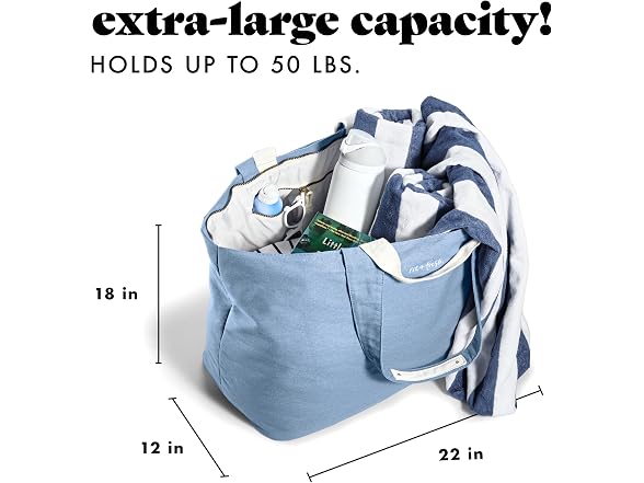 Fit & Fresh XL Beach Tote Bag for Women