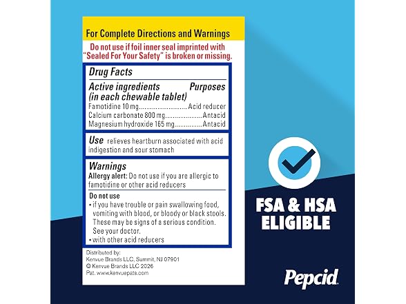 Pepcid Complete Acid Reducer Antacid Berry 50ct