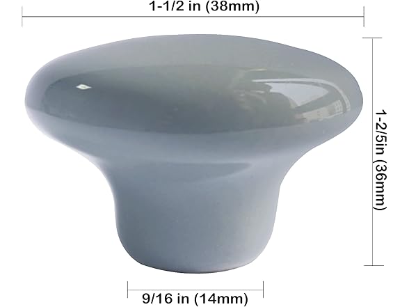 Perphin Ceramic Drawer Knobs 12pk Grey