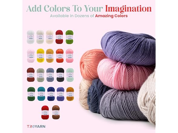 TROYARN 60% Cotton 40% Acrylic Crochet Yarn - 5 Skien