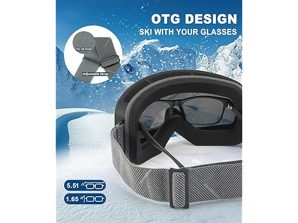 QALLY Ski Goggles with 100% UV Protection