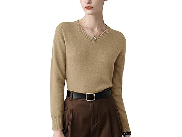 Altairega Women (14) V-Neck Pullover Slim Shirts