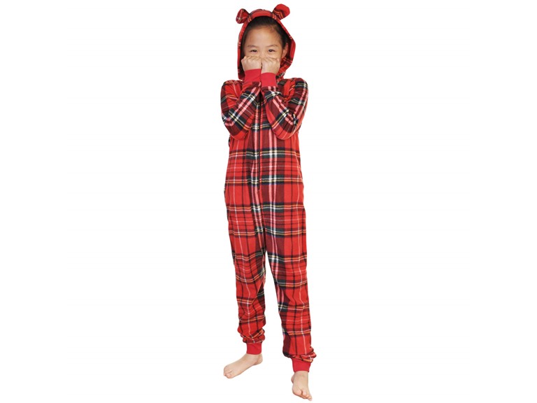 Angelina Kid's Fleece Novelty One-Piece Hooded Pajamas