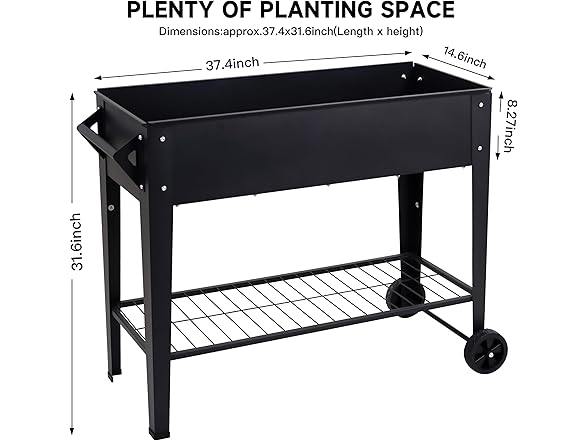 32" Raised Garden Bed with Wheel