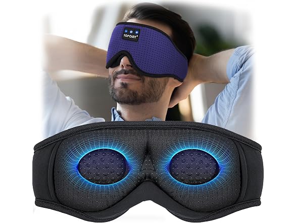 TOPOINT Sleep Mask w/BT Headphones