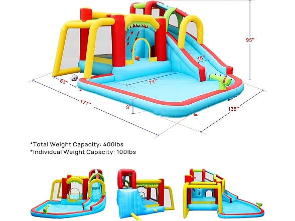 LKJYBG Inflatable Water Park with Blower