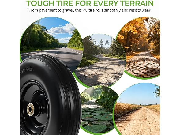 13-Inch Flat-Free PU Tire, 2-Pack - Gallery 5