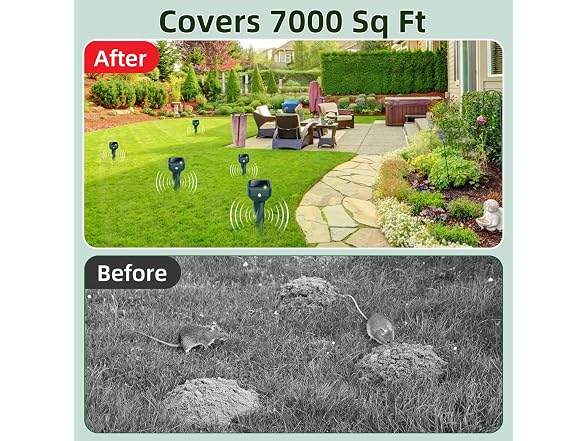 BORHOOD Mole Repellent Solar Powered