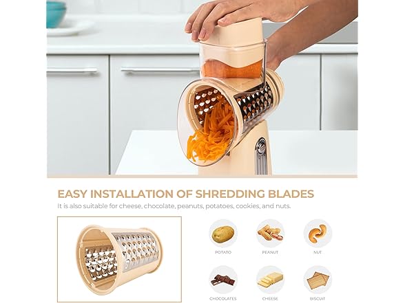 Rotary Cheese & Vegetable Grater Slicer