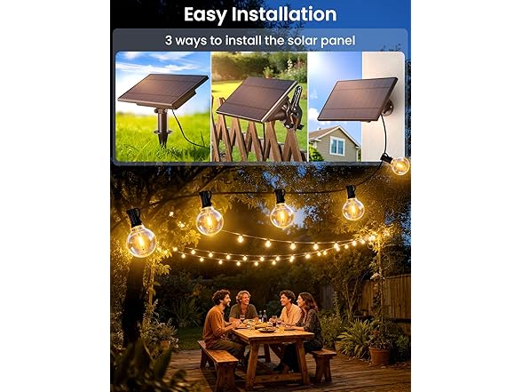 Brightever 3-Pack 150FT Solar String Lights Outdoor Waterproof