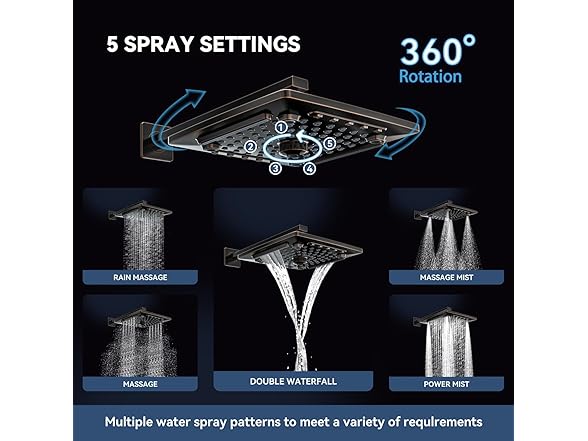 ELLO&ALLO Oil Rubbed Bronze Shower Faucet Set